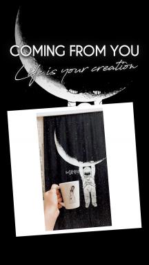 Moon and Astronaut Single Wing Curtain