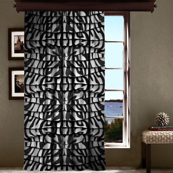 Zebra Patterned Curtain 1 Piece