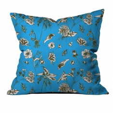 Tropical Flower Blue Cushion