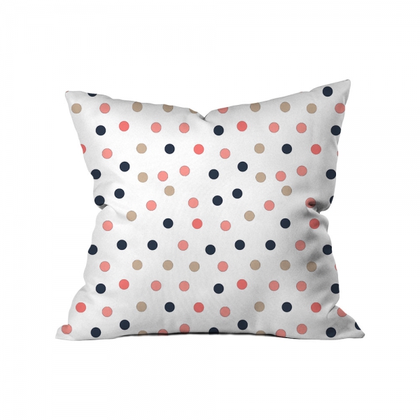 Colourful Dotted White Background Cushion