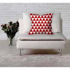 Red White Triangle Cushion