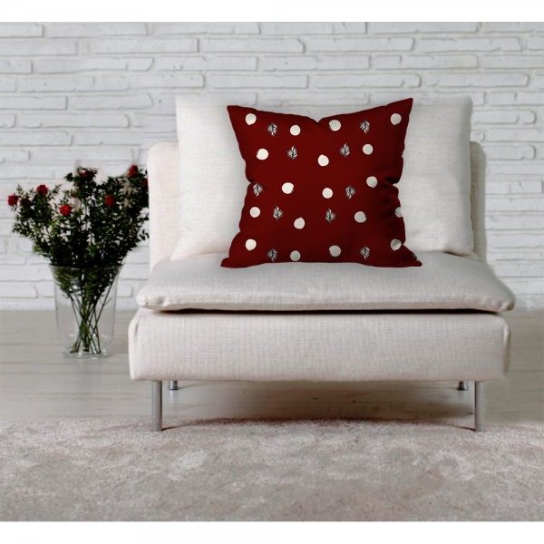 Snow Flakes And Pines Cushion