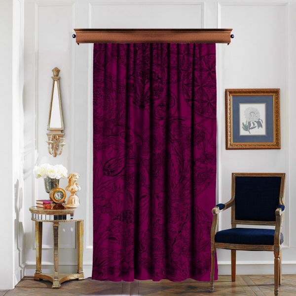 Ottoman Tile Arts Purple-Pink Pieces Curtain
