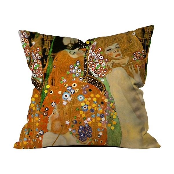 Gustav Klimt - Su Yılanları 2 Kırlent