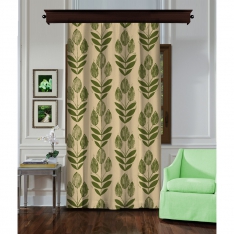 Leaf Seed Cream-Green Single Piece Curtain