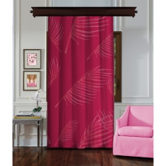Palm Leave Dark Pink Single Panel Curtain