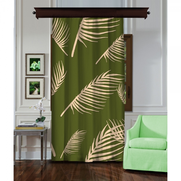 Palm Leave Green Single Panel Curtain