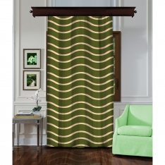 Waved Green Single Panel Curtain