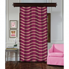 Waved Claret Red Single Panel Curtain
