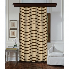 Waved Cream Single Panel Curtain