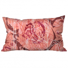 Large Flower Collage Orange-Pink Cushion 2