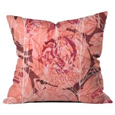 Large Flower Collage Orange-Pink Cushion