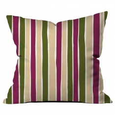 Scattered Lines Bordeaux-Cream-Green Cushion