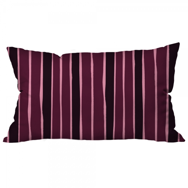 Scattered Lines Claret red - Black Cushion 2