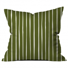 Scattered Lines Green Cushion