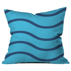 Wavy Blue Cushion 