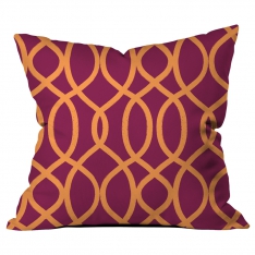 Ring Pattern Claret red-Orange Cushion