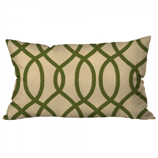Ring Pattern Creme-Green Cushion 2