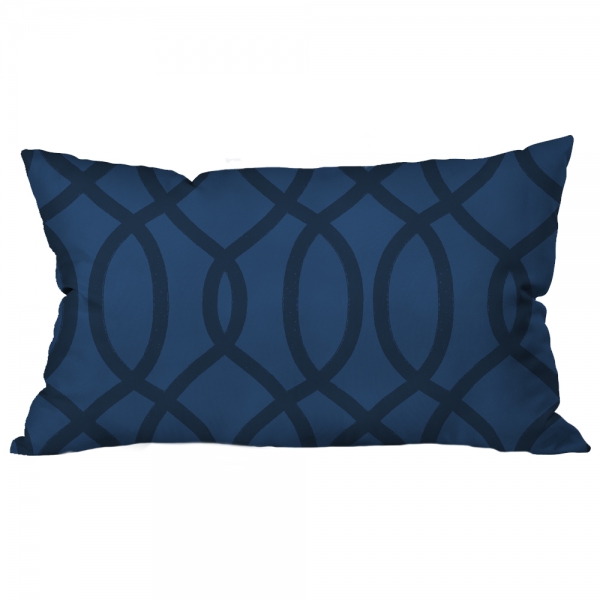 Ring Pattern Blue-Black Cushion 2