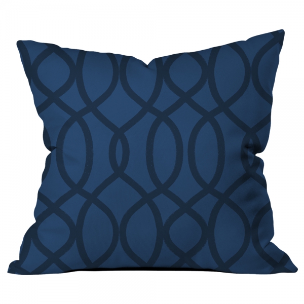 Ring Pattern Blue-Black Cushion