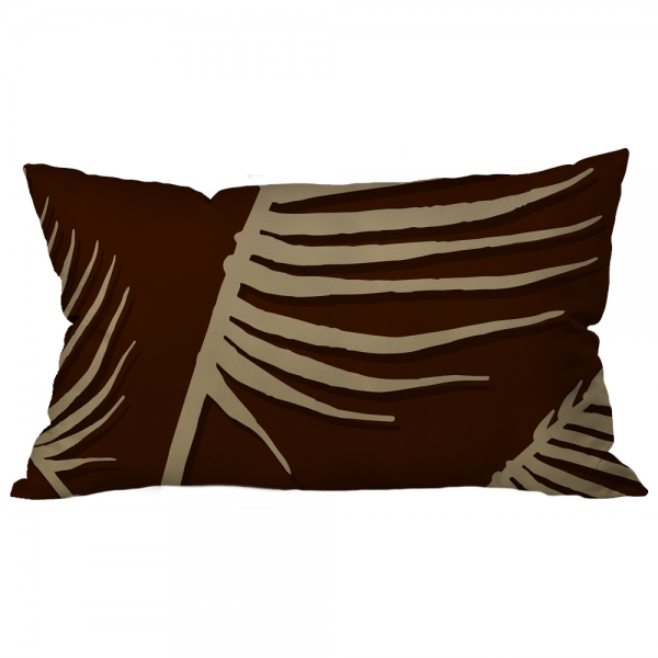 Palm Leaf Dark Brown Cushion 2