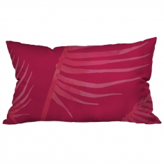 Palm Leaf Dark Pink Cushion 2