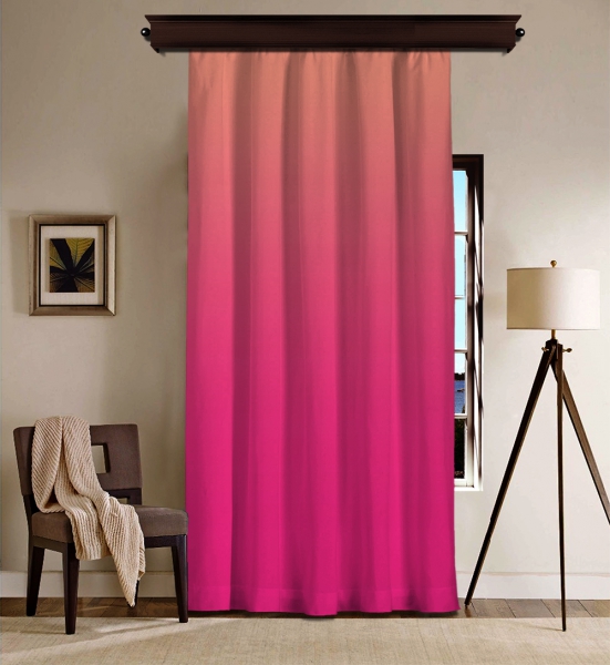 Light Pink-Dark Pink  Degraded Blackout Curtain