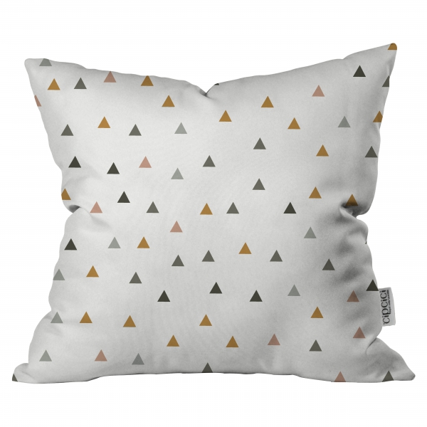 Scattered Colored Triangles Cushion By  By İmren Gürsoy