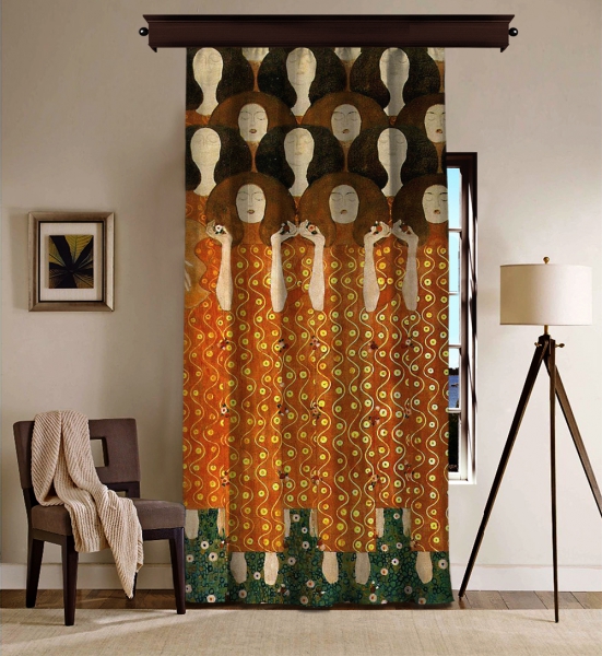 Gustav Klimt - Beethoven Friese (Detail) Blackout Curtain