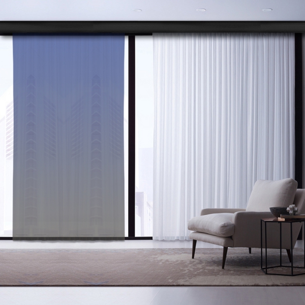Soil-Cobalt Blue Degrade Tulle Curtain | Masterpieces Combine