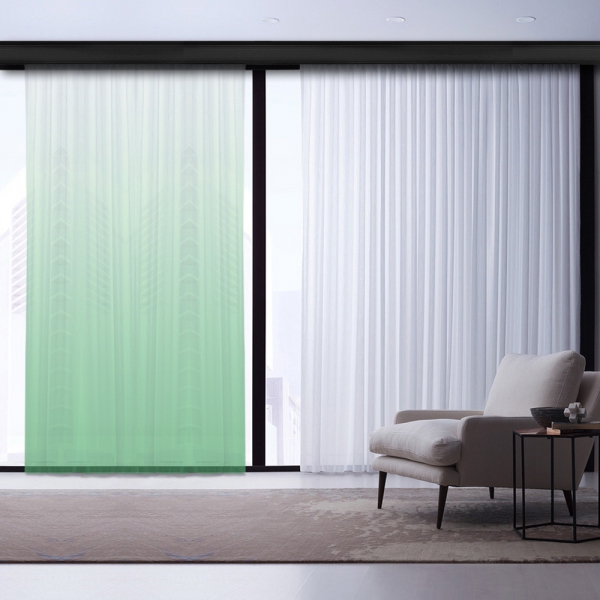 Green-White Degrade Tulle Curtain | La Fontaine & Ezop Family Combine