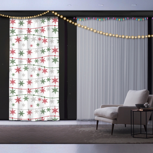 Snowflakes and Christmas Panel Curtain