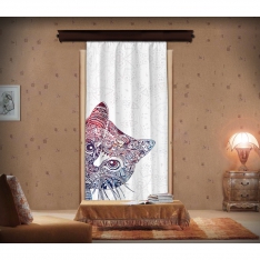 Mandala Patterned Cat Curtain