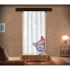 Mandala Patterned Cat Curtain Model 2