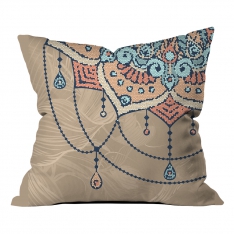 Mosaic Pattern Mandala and Flowers Cushion