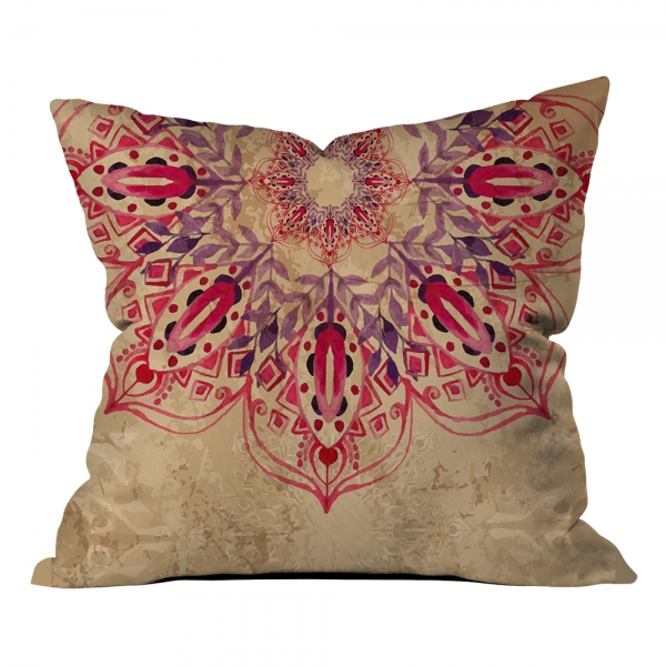 Mandala with pink and purple antique Cushion