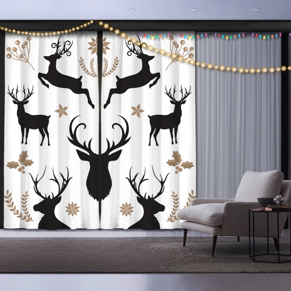 New Year's Eve 2 Pieces Panel Curtain