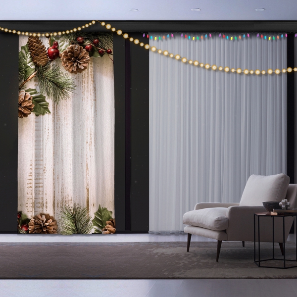 New Year's Concept Panel Curtain