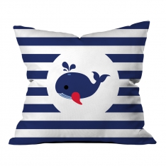 Blue-White Whale Pillow