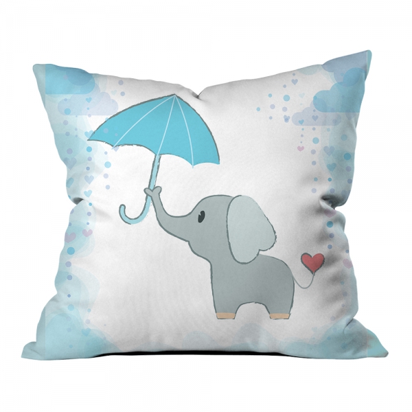 Umbrella Elephants Pillow
