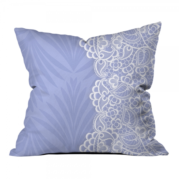 Purple Leafs And Lace Pillow