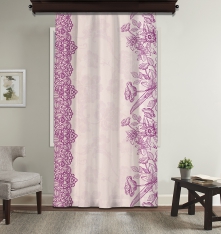 Pink Flower Ethnic Composition Panel Curtain
