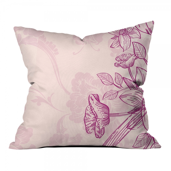 Pink Flower Ethnic Composition Pillow