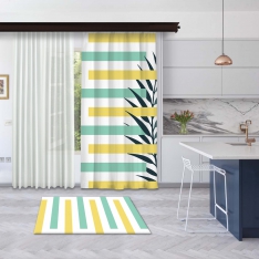 Yellow-Mint Green Summer Composition Panel Curtain
