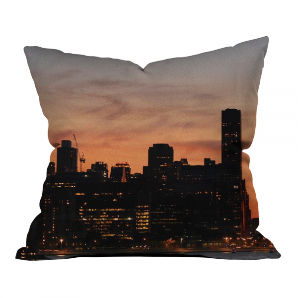 Sunset Silhouette of City Pattern 2 Pillow 2