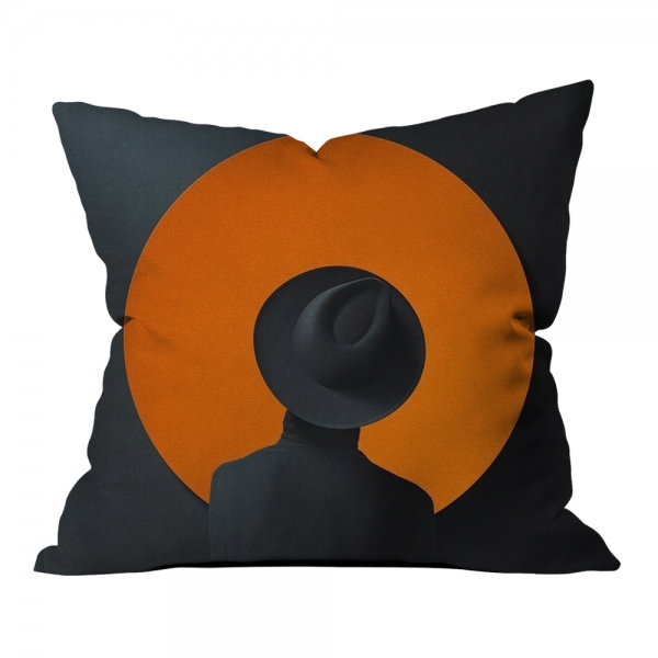 Dark Orange Music Spirit Pillow