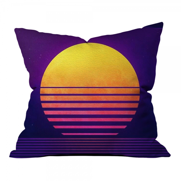 Purple Orange Illustration Pillow