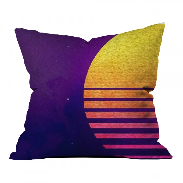 Purple Orange Illustration Model 2 Pillow