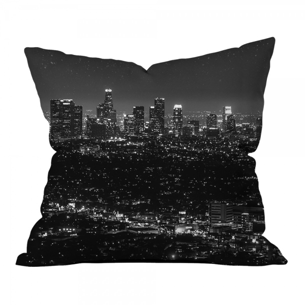 Black White Evening View Pillow