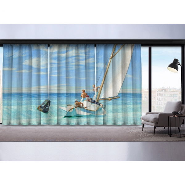Edward Hopper-Ground Swell 3 Pieces Panel Curtain